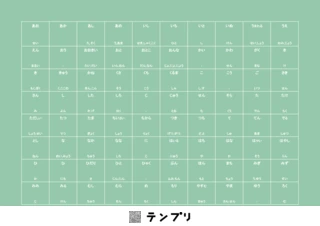無料で印刷できる小学校1年生で習う漢字一覧-グリーン-漢字なしのプリントです。